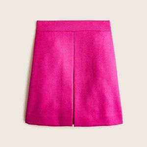 NWT J Crew Pink Pleated mini Skirt in Double Surge Wool